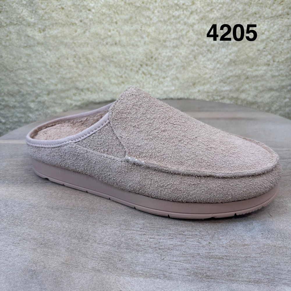 Sperry Moc-Sider Womens Size 8.5 Suede Faux Fur Lined Mule Slippers Pink Mauve